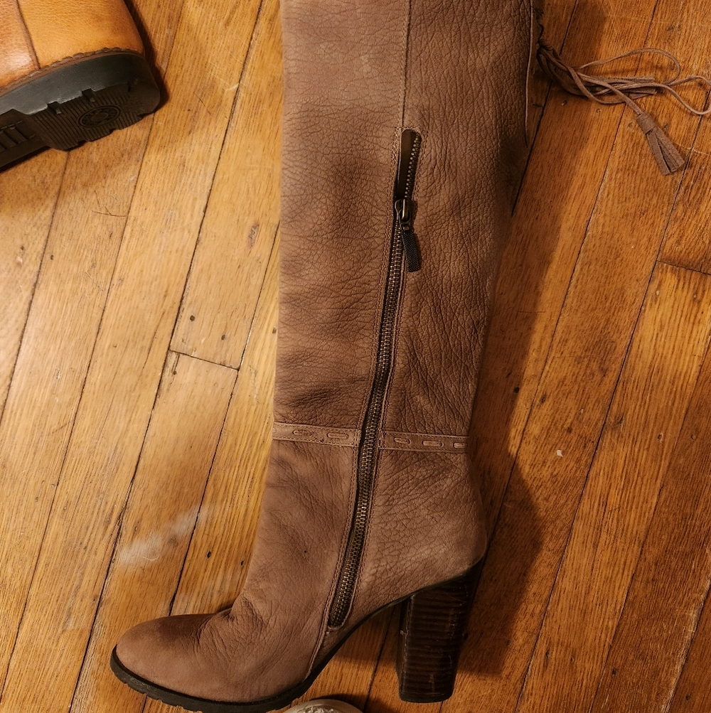 Adam Tucker Beige Heeled Boots